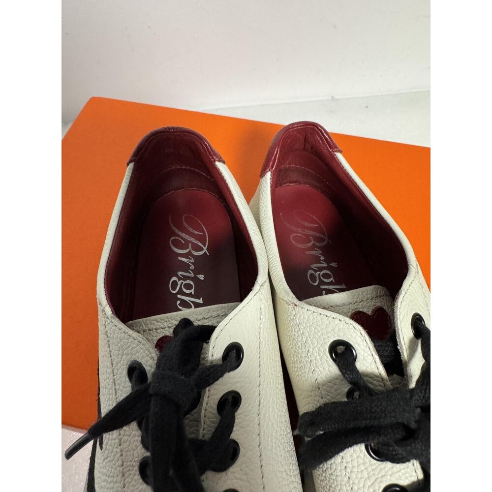 Brighton Shoes Womens Size 7 M Leather Love Heart Lace Up Casual Sneaker - Picture 6 of 10
